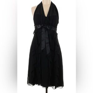 Betsy Adam black cocktail midi dress size 6-8